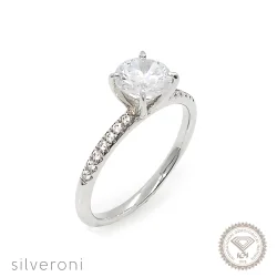 Ocean Whisper Gold Lab Grown Diamond Ring | Sustainable Elegance by Silveroni - 1
