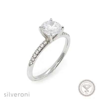 Ocean Whisper Gold Lab Grown Diamond Ring | Sustainable Elegance by Silveroni - 1