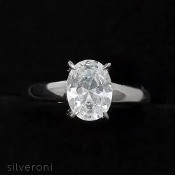 Amazing Oval Brilliance Solitaire Lab Grown Diamond Ring | Sustainable Elegance by Silveroni - 2