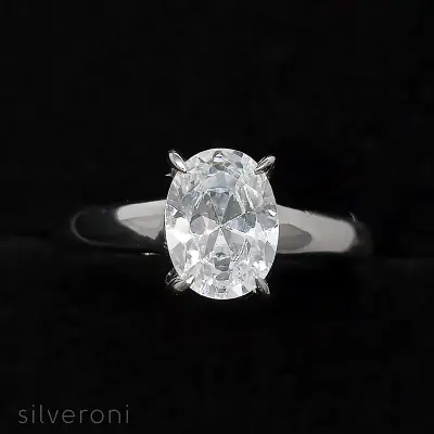 Amazing Oval Brilliance Solitaire Lab Grown Diamond Ring | Sustainable Elegance by Silveroni - 2