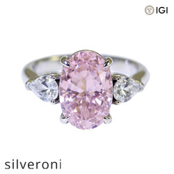 Oval D Color Lab Grown Diamond Ring - Silveroni