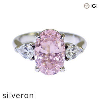Oval D Color Lab Grown Diamond Ring - 1