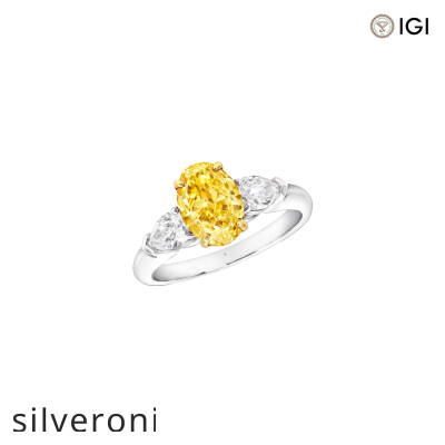 Oval Yellow Diamond Engagement Ring - 1