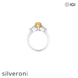 Oval Yellow Diamond Engagement Ring - 3