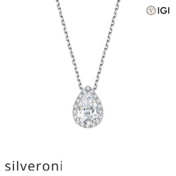 Pear Cut D Color Lab Grown Diamond Necklace - Silveroni