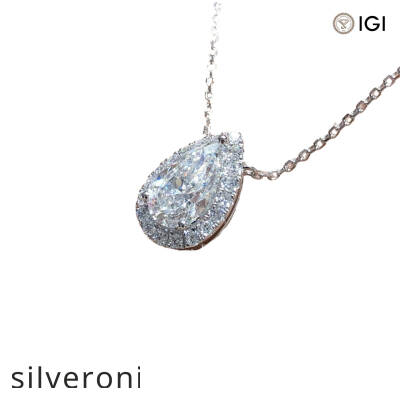 Pear Cut D Color Lab Grown Diamond Necklace - 3