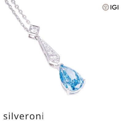 Pear Shaped Lab Grown Diamond Necklace in 18k Gold - 2