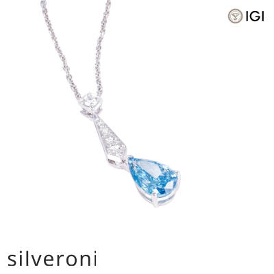 Pear Shaped Lab Grown Diamond Necklace in 18k Gold - 3