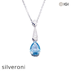 Pear Shaped Lab Grown Diamond Necklace in 18k Gold - 4