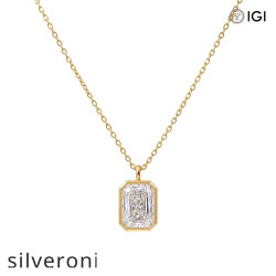 Radiant Cut Lab Grown Diamond Necklace - Silveroni