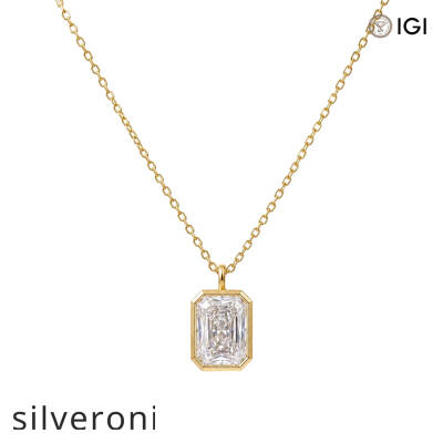 Radiant Cut Lab Grown Diamond Necklace - 1