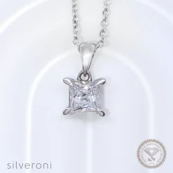 Radiant Whisper Lab Grown Diamond Necklace | Silveroni - 1