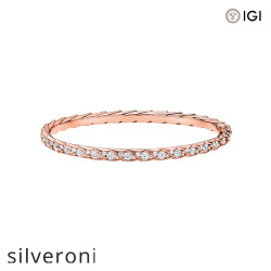 Rose Gold Bangle with Cushion Cut Diamonds - Silveroni