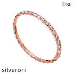 Rose Gold Bangle with Cushion Cut Diamonds - 2