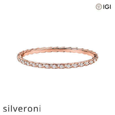 Rose Gold Bangle with Cushion Cut Diamonds - 3