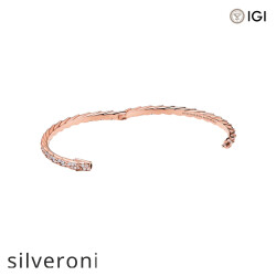 Rose Gold Bangle with Cushion Cut Diamonds - 4