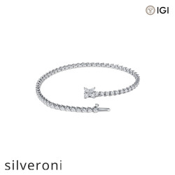 Round Brilliant Lab Grown Diamond Tennis Bracelet in Platinum - 2