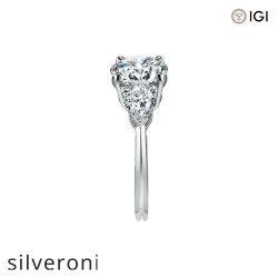 Round Brilliant Three Stone Lab Grown Diamond Engagement Ring - 2