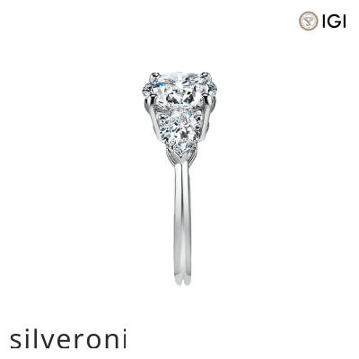 Round Brilliant Three Stone Lab Grown Diamond Engagement Ring - 2