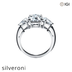 Round Brilliant Three Stone Lab Grown Diamond Engagement Ring - 3