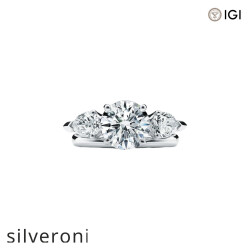 Round Brilliant Three Stone Lab Grown Diamond Engagement Ring - 4
