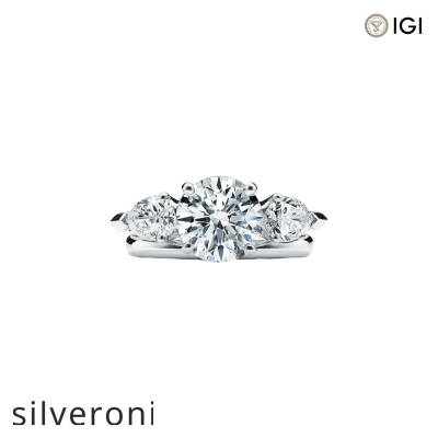 Round Brilliant Three Stone Lab Grown Diamond Engagement Ring - 4