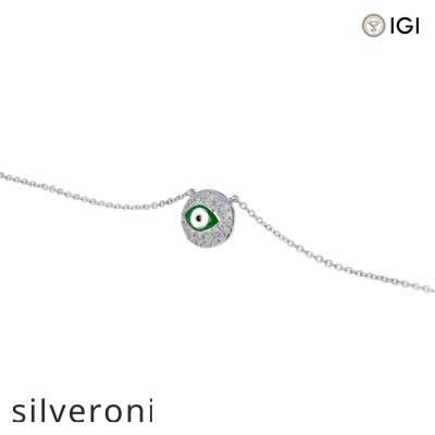 Round Evil Eye Lab Grown Diamond Necklace - 2