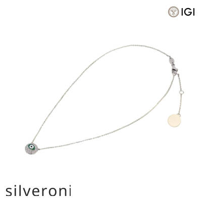 Round Evil Eye Lab Grown Diamond Necklace - 3