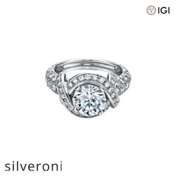 Round Excellent Cut F Color Lab Grown Diamond Engagement Ring - Silveroni