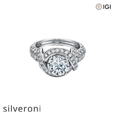 Round Excellent Cut F Color Lab Grown Diamond Engagement Ring - 1