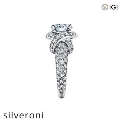 Round Excellent Cut F Color Lab Grown Diamond Engagement Ring - 2