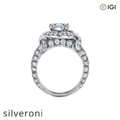 Round Excellent Cut F Color Lab Grown Diamond Engagement Ring - 3