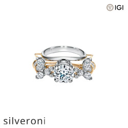 Round G Color Excellent Cut Lab Grown Diamond Engagement Ring - Silveroni