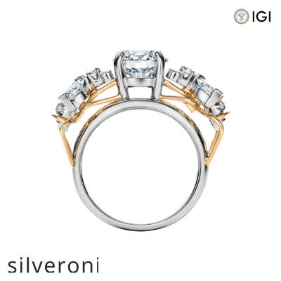 Round G Color Excellent Cut Lab Grown Diamond Engagement Ring - 3