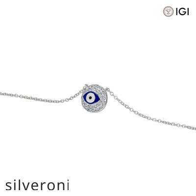 Round Lab Grown Diamond Evil Eye Necklace - 2