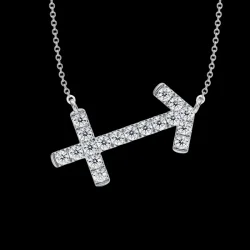 Sagittarius Zodiac Sign Diamond Necklace, IGI Lab-Grown 18K - 2