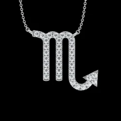 Scorpio Zodiac Sign Diamond Necklace, IGI Lab-Grown 18K - 2