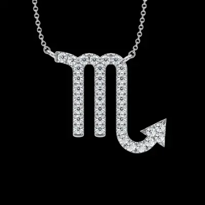 Scorpio Zodiac Sign Diamond Necklace, IGI Lab-Grown 18K - 2