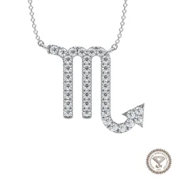 Scorpio Zodiac Sign Diamond Necklace, IGI Lab-Grown 18K - 1