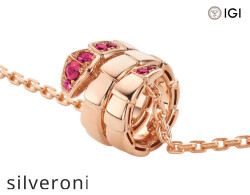 Serpenti Viper 18kt Rose Gold Ruby Pendant Necklace - 3