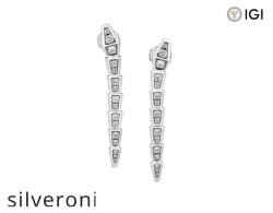 Serpenti Viper 18kt White Gold Pavé Diamond Earrings - Silveroni
