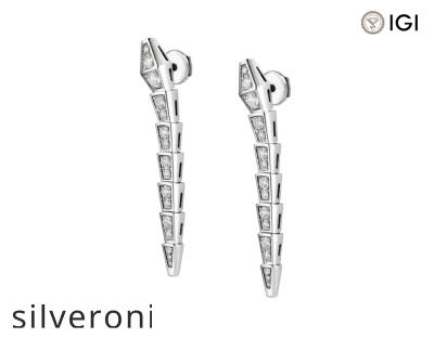 Serpenti Viper 18kt White Gold Pavé Diamond Earrings - 2