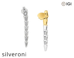 Serpenti Viper 18kt White Gold Pavé Diamond Earrings - 3