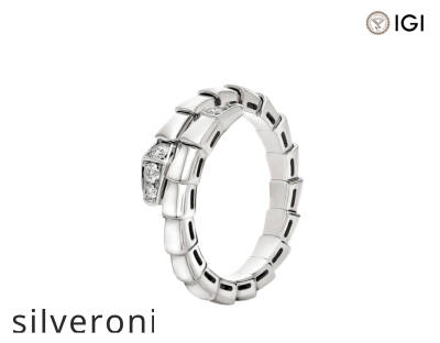 Serpenti Viper One-Coil 18K White Gold Diamond Ring - 1