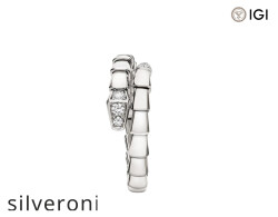 Serpenti Viper One-Coil 18K White Gold Diamond Ring - 2