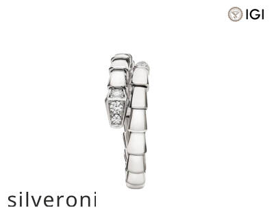 Serpenti Viper One-Coil 18K White Gold Diamond Ring - 2