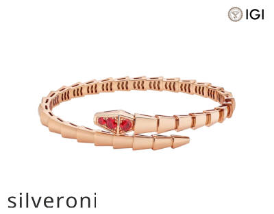 Serpenti Viper One-Coil Rose Gold Ruby Bracelet - 2