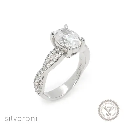 Shimme Lab Grown Diamond Horizon Gold Ring | Sustainable Elegance by Silveroni - 1