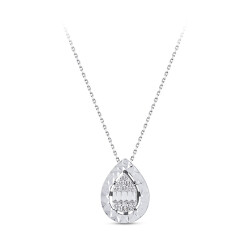 Silveroni Baguette Lab Grown Diamond Necklace, 0.12 Carat - 2