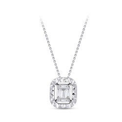 Silveroni 0.14 Carat Baguette Lab Grown Diamond Necklace - 2